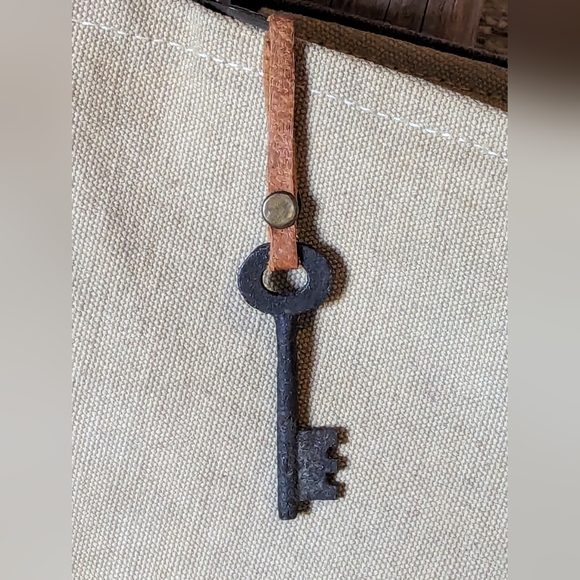 Mona B Upcycled Canvas/Leather Large Handbag - Picture 12 of 16